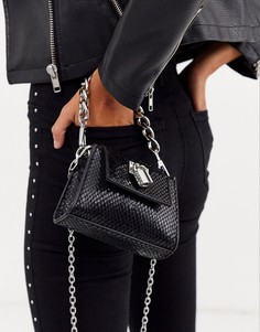 Сумка с массивной цепочкой и навесным замком ASOS DESIGN-Черный