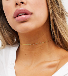 Ожерелье-чокер из позолоченного серебра с камнями ASOS DESIGN-Золотой
