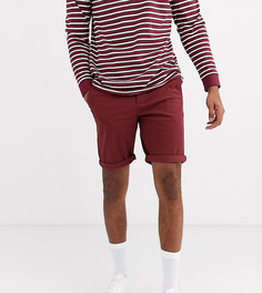 Бордовые узкие шорты чиносы ASOS DESIGN Tall-Красный