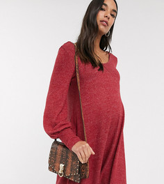 Свободное платье мини с длинными рукавами ASOS DESIGN Maternity-Красный