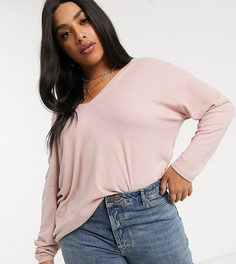 Пыльно-розовый oversize-топ с рукавами "летучая мышь" ASOS DESIGN Curve-Зеленый