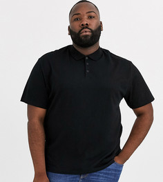 Черное трикотажное поло свободного кроя ASOS DESIGN Plus-Черный