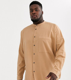 Свободная коричневая рубашка ASOS DESIGN Plus-Коричневый