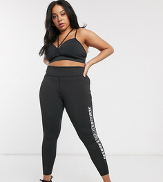Черные леггинсы с логотипом Reebok Plus Training-Черный