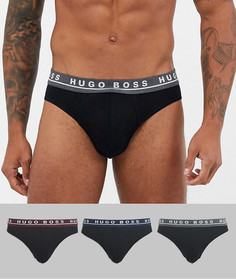 Набор из 3 боксеров-брифов с контрастным поясом BOSS bodywear-Черный