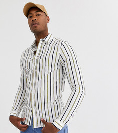 Белая облегающая рубашка в полоску ASOS DESIGN Tall-Белый