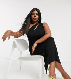 Платье макси с разрезом ASOS DESIGN Curve-Черный