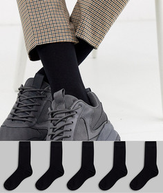 Набор из 5 пар черных носков ASOS DESIGN - Со скидкой-Черный