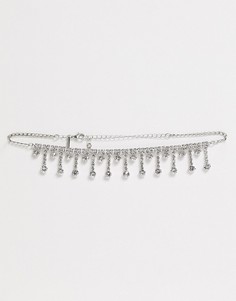 Ожерелье-чокер с кристаллами Topshop-Серебряный