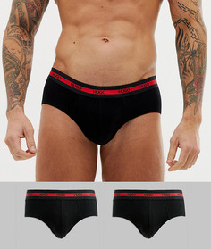 Набор из 2 черных трусов с логотипом на поясе HUGO bodywear-Черный