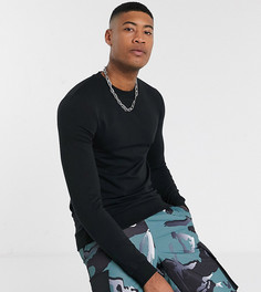 Черный обтягивающий свитшот ASOS DESIGN Tall