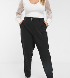 Черные брюки в стиле милитари New Look Curve-Черный