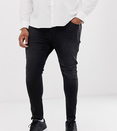 Выбеленные черные джинсы с напылением ASOS DESIGN Plus-Черный