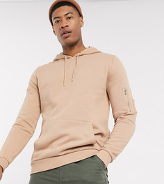 Худи бежевого цвета с карманом MA1 ASOS DESIGN Tall-Бежевый