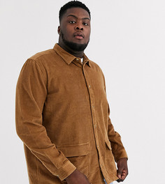 Светло-коричневая вельветовая рубашка ASOS DESIGN Plus-Светло-коричневый