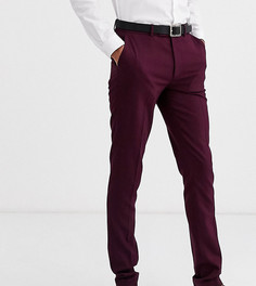 Темно-бордовые строгие брюки скинни ASOS DESIGN Tall-Красный