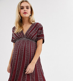 Короткое приталенное платье с отделкой пайетками и бисером ASOS DESIGN Maternity-Мульти