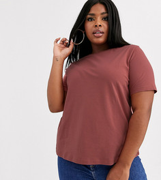 Футболка из органического хлопка с круглым вырезом ASOS DESIGN Curve-Кремовый