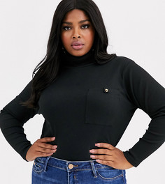 Черная водолазка с карманом Simply Be-Черный