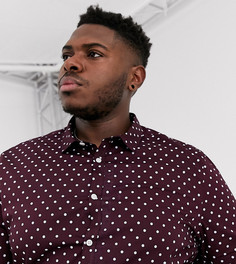 Бордовая рубашка в горошек ASOS DESIGN Plus-Красный