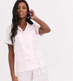 Топ от пижамы с узором "гусиная лапка" Missguided Tall-Розовый