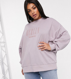 Oversize-свитшот с вышивкой "Berlin" ASOS DESIGN Curve-Зеленый