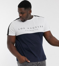 Темно-синяя футболка в стиле колор блок New Look Plus-Темно-синий