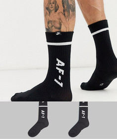 Набор из 2 пар черных носков Nike Air Force 1-Черный