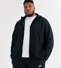 Черный флисовый худи на молнии Nike Plus Tech