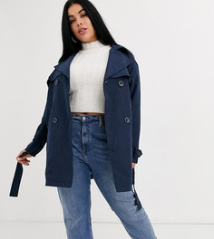 Макинтош с поясом Junarose-Черный