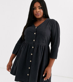 Мягкое джинсовое платье черного цвета ASOS DESIGN Curve-Черный