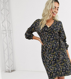 Платье с запахом и цветочным принтом Vero Moda Petite-Темно-синий