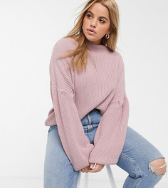 Свободный розовый джемпер с пышными рукавами In The Style x Billie Faiers Plus