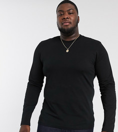 Черный лонгслив с круглым вырезом ASOS DESIGN Plus