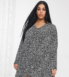 Свободное платье на пуговицах с принтом Missguided Plus-Мульти