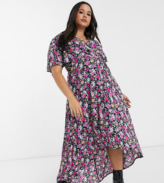 Платье с запахом и цветочным принтом Missguided Plus-Мульти