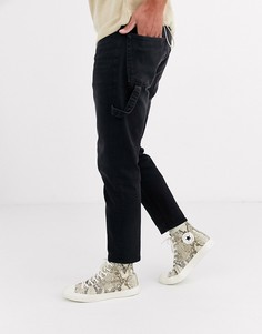 Черные суженные книзу джинсы ASOS DESIGN-Черный