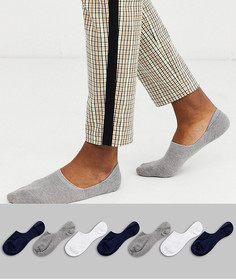 7 пар невидимых носков синего, белого и серого цвета ASOS DESIGN - Набор со скидкой-Мульти