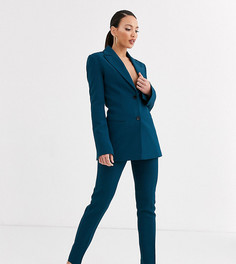 Сине-зеленые узкие брюки ASOS DESIGN Tall-Зеленый