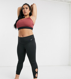Черные короткие леггинсы Nike Yoga Plus-Черный