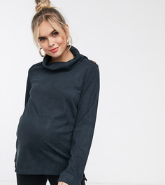 Водолазка с пуговицами Mamalicious-Темно-синий Mama.Licious