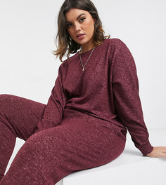 Мягкий свитшот от комплекта с длинными рукавами ASOS DESIGN Curve-Коричневый
