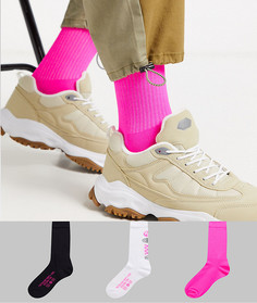 Набор из 3 пар спортивных носков с принтом ASOS DESIGN-Мульти