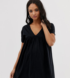 Свободное хлопковое платье ASOS DESIGN Maternity Ultimate-Черный