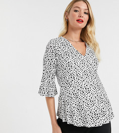 Свободный топ для кормления в горошек с рукавами клеш ASOS DESIGN Maternity-Мульти