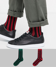 Набор из 2 пар носков в блестящую полоску со скидкой ASOS DESIGN-Мульти