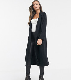Черное мягкое легкое пальто ASOS DESIGN Petite-Черный