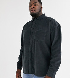 Темно-серая вельветовая oversize-рубашка в стиле 90-х ASOS DESIGN Plus-Серый
