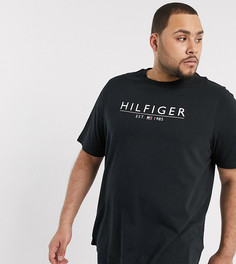 Черная футболка с логотипом на груди Tommy Hilfiger Big & Tall-Черный