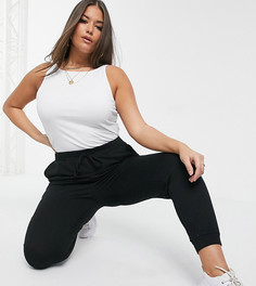 Базовые джоггеры из органического хлопка с завязкой на талии ASOS DESIGN Curve-Черный